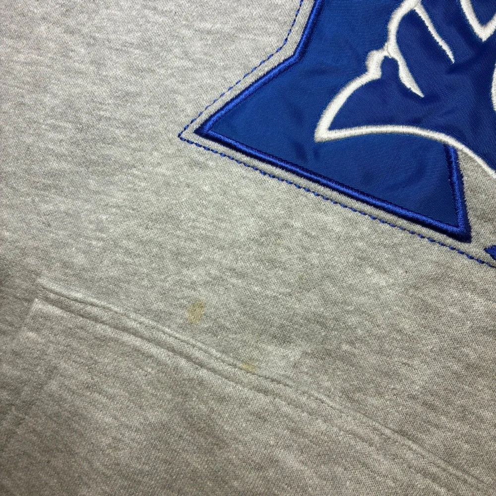 Vintage Nike Duke Blue Devil Center Swoosh Hoodie Men L Gray Fleece Pullover Y2K